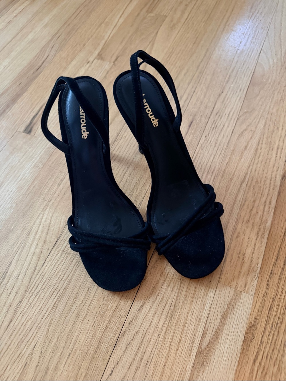 Larroude Annie Slingback Black Suede Knot Front Heels NWT - Picture 4 of 9